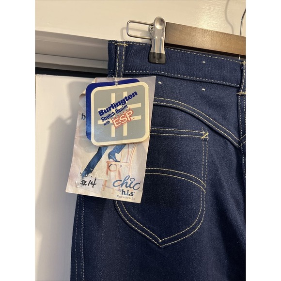 VTG Chic by H.I.S. High Waisted Blue Jeans Size 14 Long/Tall NWT Made In USA - Picture 2 of 12